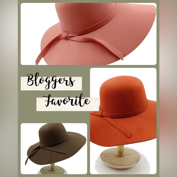 Accessories - New Bloggers Favorite Bohemian Fall Vibes Wide Brim Felt Hat With Matching Trim